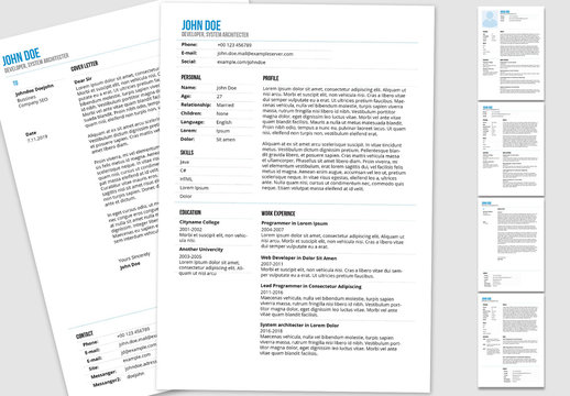 Resume Layout in Calm Blue Colors 1