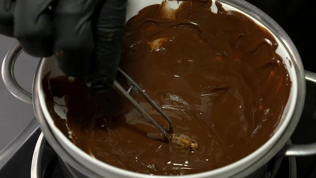 grashopper dipped in hot chocolate