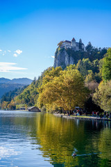 Fototapeta na wymiar Bled castle and lake, Bled, Slovenia, Europe
