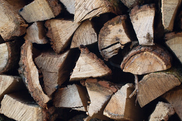 Firewood. A stack of firewood for the winter