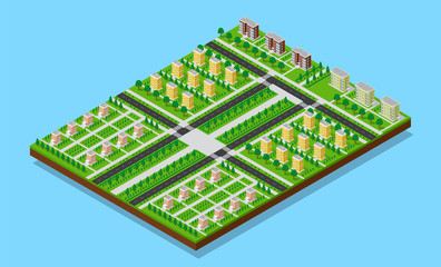 3D isometric city
