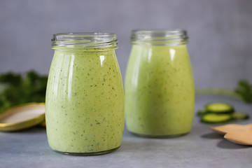 Green organic smoothies.