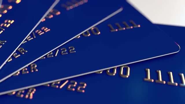 Blue bank cards, loopable clip