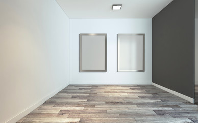 Empty Modern office Cabinet. Meeting room. 3D rendering.. Blank paintings
