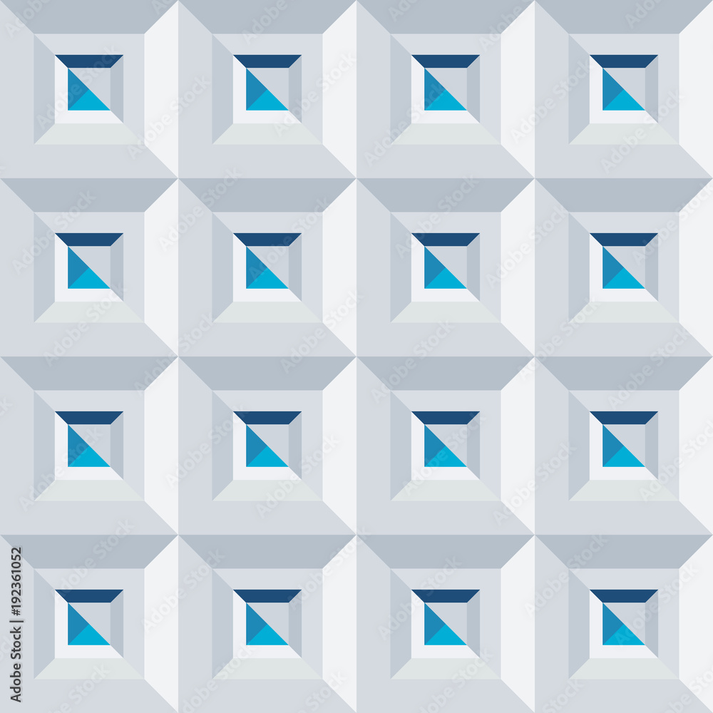 Poster abstract seamless pattern of squares and triangles.