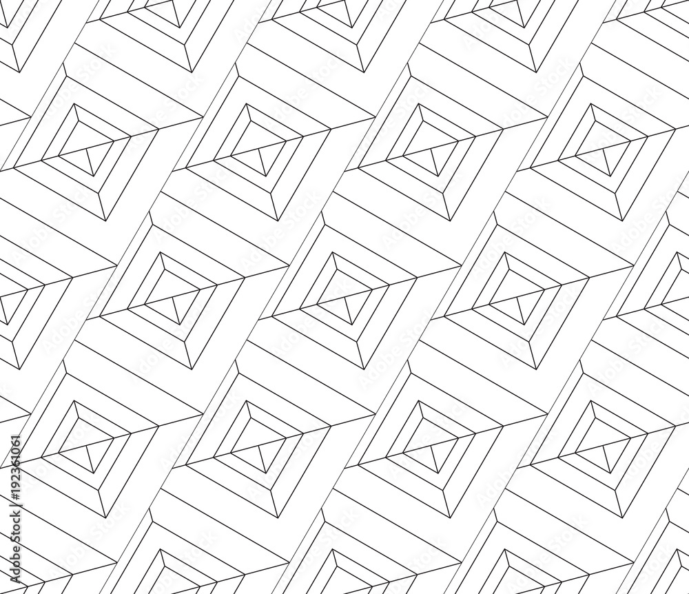 Poster abstract seamless pattern of squares and triangles.