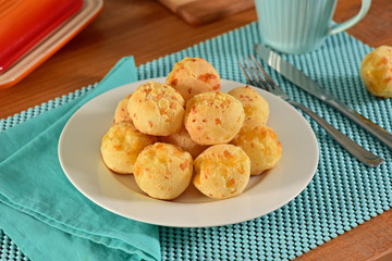 Cheese breads on breakfast table