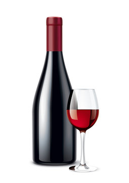 Wine bottle Wineglass