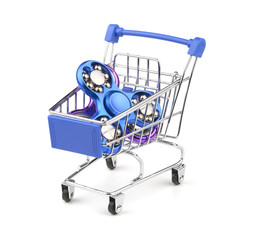 Fidget spinner in a shopping cart