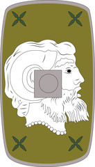 Vector shield of Legio III Cyrenaica on white background