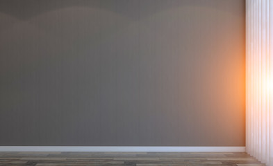 Blank room. 3D rendering. .Sunset