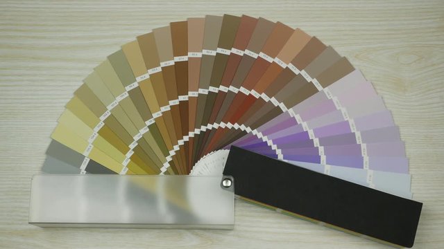 Sample colors catalogue. Shades Color Swatches. Colour swatches book. Stop motion