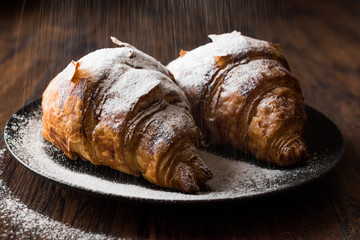 Croissants Sprinkled with Powdered Sugar