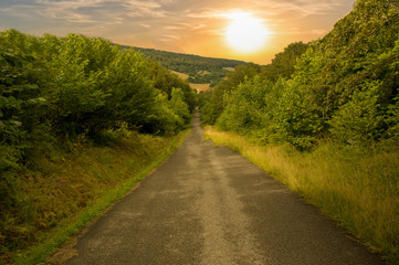 Sunset on the road to Santiago in Navarra