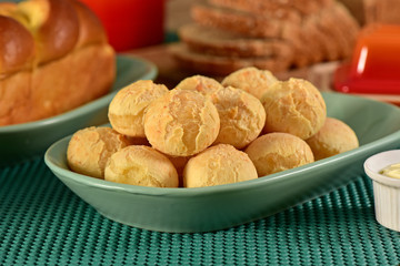 Cheese breads on breakfast table