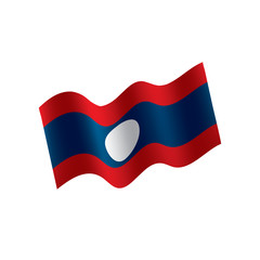 Naklejka premium Laos flag, vector illustration