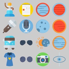 icon set about Hippies. with microphone, shisha and blank