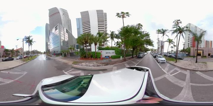 Driving on Brickell Avenue 360 vr camera stabilized drive plates