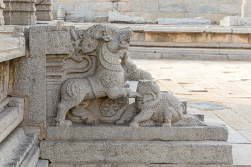 sculpture in Vitthala temple gopuram, Hampi, Karnataka, India