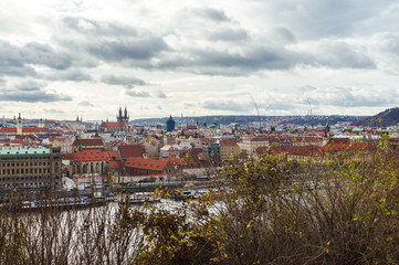 Fototapeta na wymiar View over Prague from the Letna park, Czech Republic