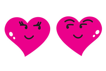 Два розовых сердца