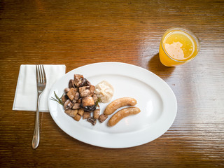 Asian European mixed breakfast