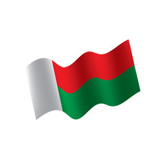 Madagascar flag, vector illustration