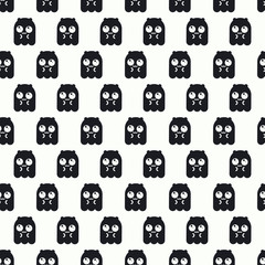 Black and white vector seamless pattern cute octopus Doodle
