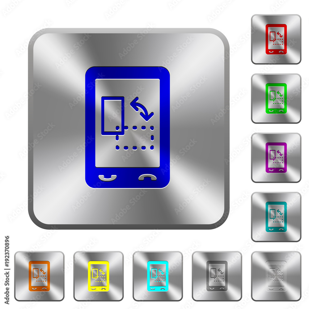 Poster change mobile display orientation rounded square steel buttons