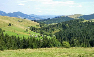 Fototapeta na wymiar Green Ukraine Carpathians in Krywopillja 