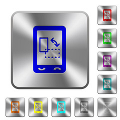 Change mobile display orientation rounded square steel buttons