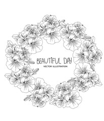 Solid
&nbsp; beautiful drawing of flowers in black and white tons on kr, contour drawing