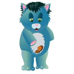 Blue cat and butterfly