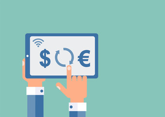 Электронный обмен валюты. Доллар- евро.