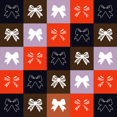 Seamless pattern with stylish little bows