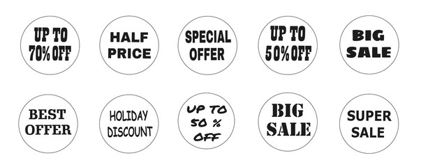 Obraz premium Balls with promotional offers, seasonal and holiday sale.