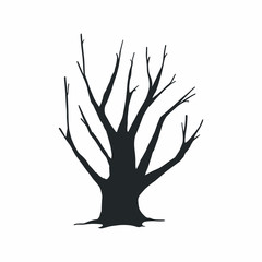 Fototapeta premium Tree silhouette on white background