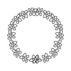 wreath leaves flora natural decoration ornament vector illustration thin line image