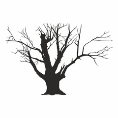 Tree silhouette on white background