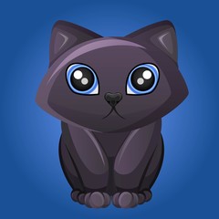 Vector cat isolated on blue background