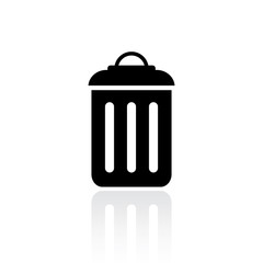 Trash can black silhouette icon
