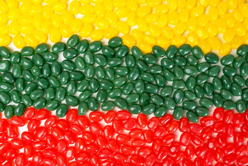 Lithuanian flag. Composed of colorful sweets