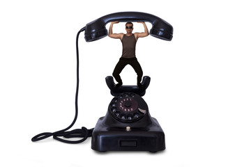 Analoges Telefon mit Gewichtheber