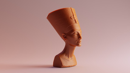 Caramel Bust of Nefertiti 3d illustration  - obrazy, fototapety, plakaty