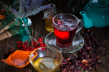 Hibiscus thea from rose carcade herbal herbal tea with rose hips and kalina diuretic and cleansing stomach rejuvenating organism