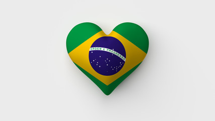 Coraz&oacute;n bandera Brasil. 3D
