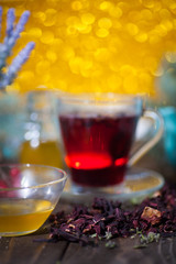Hibiscus thea from rose carcade herbal herbal tea with rose hips and kalina diuretic and cleansing stomach rejuvenating organism