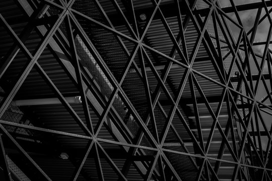 close-up of steel building