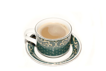 Cup of milk tea Isolated on white bacground.