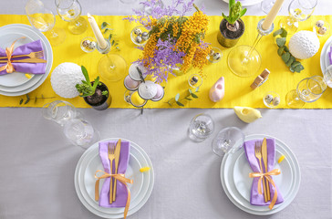 Beautiful festive Easter table setting